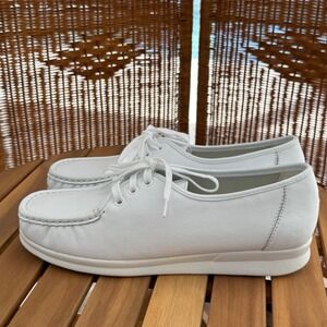 Nurse Mates Anni Lo White Leather Lace Up Comfort Shoes Heart Detail 11 M 204214